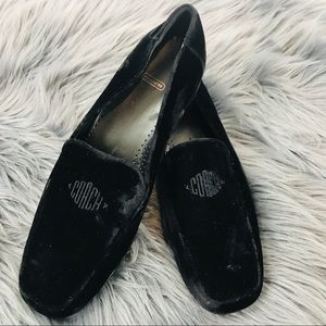 Coach Black Velvet Loafers